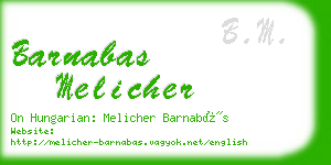 barnabas melicher business card